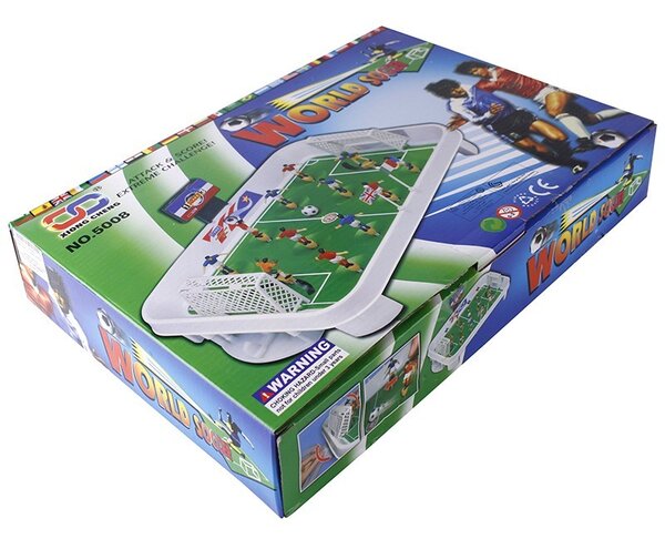 Masuta de fotbal, 12 jucatori, 24 steaguri, tabela, portar cu glisor, 34x25.5 cm