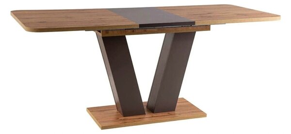 Masa bucatarie maro/stejar PLATON, PAL laminat, 136/176x80x76 cm