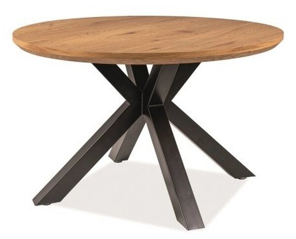 Masa rotunda sufragerie RITMO, stejar/negru, 120x120x78 cm