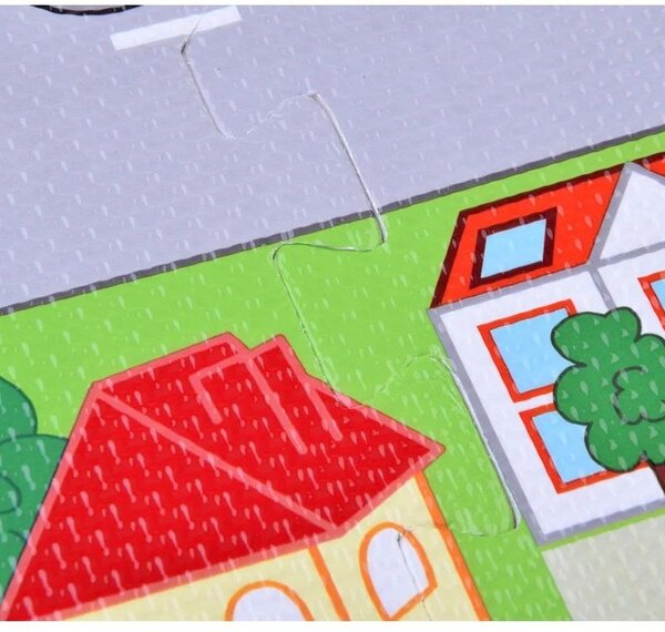 Covor tip puzzle cu masinute, 60x60 cm, 4 piese spuma EVA, grosime 1 cm