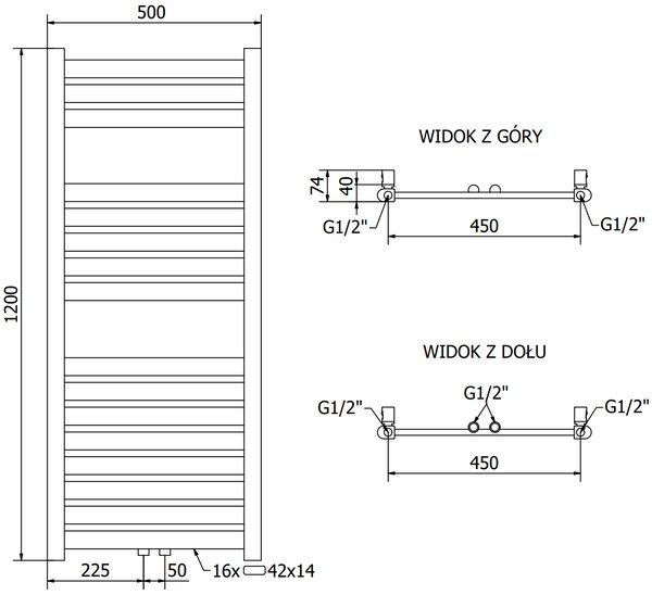 Mexen Uran, element electric de încălzire 1200 x 500 mm, 600 W, auriu lucios, W105-1200-500-2600-50