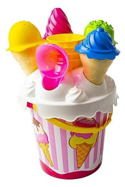 Jucarie pentru nisip, diverse accesorii inghetata, 17 cm, plastic