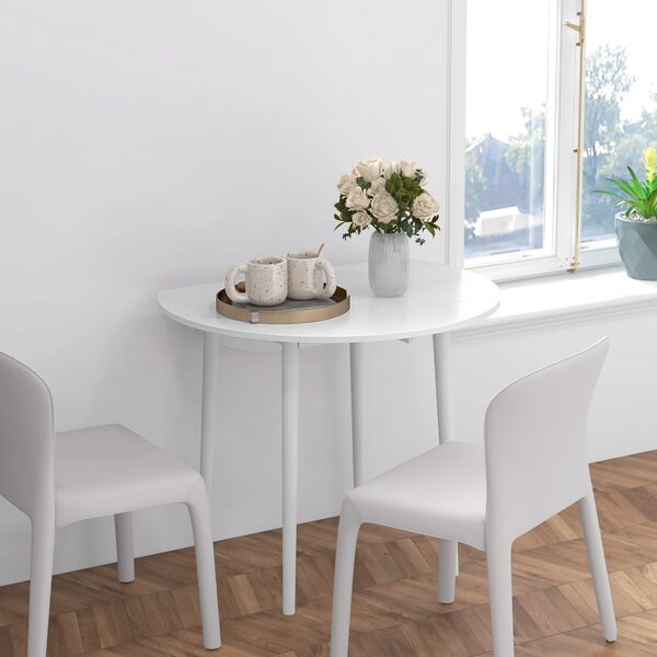 HOMCOM Masă Pliantă Modernă cu Extensii Laterale pentru Bucătărie și Living, din PAL, Ø89 x 73,5 cm | Aosom Romania