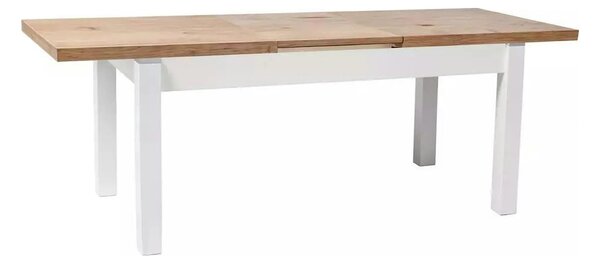 Masa extensibila KLEOPATRA, stejar/alb, PAL laminat 124/164x64x59/71 c