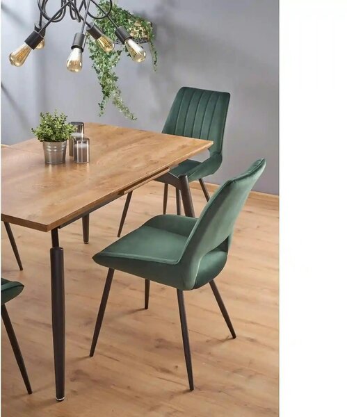 Masa extensibila CAMBELL, negru/stejar, 140/180x80x74 cm