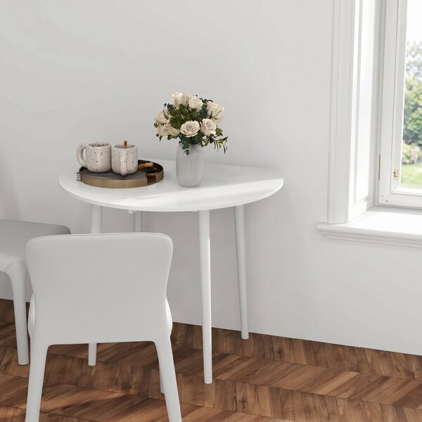 HOMCOM Masă Pliantă Modernă cu Extensii Laterale pentru Bucătărie și Living, din PAL, Ø89 x 73,5 cm | Aosom Romania