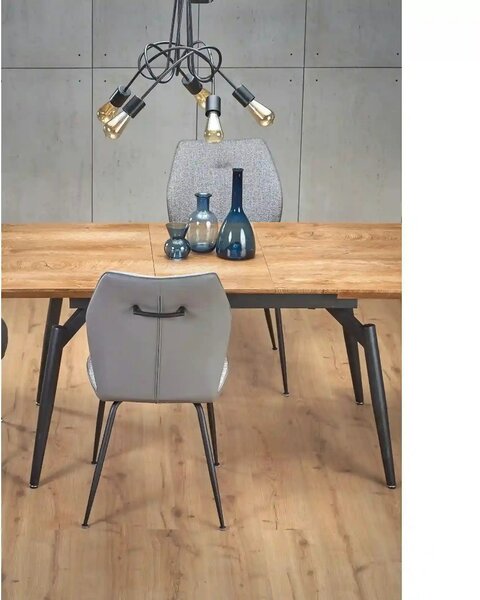 Masa extensibila CAMBELL, negru/stejar, 140/180x80x74 cm