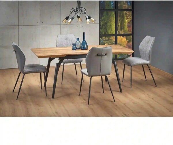 Masa extensibila CAMBELL, negru/stejar, 140/180x80x74 cm