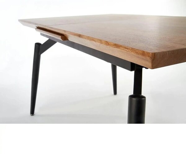 Masa extensibila CAMBELL, negru/stejar, 140/180x80x74 cm
