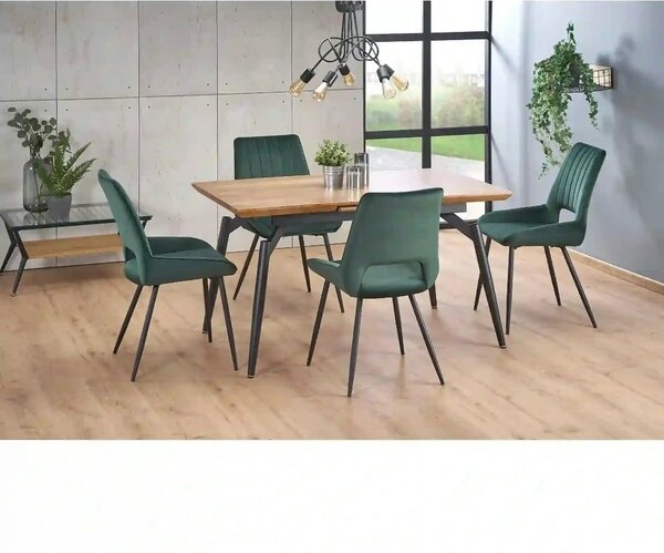 Masa extensibila CAMBELL, negru/stejar, 140/180x80x74 cm