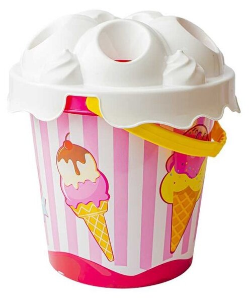 Jucarie pentru nisip, diverse accesorii inghetata, 17 cm, plastic