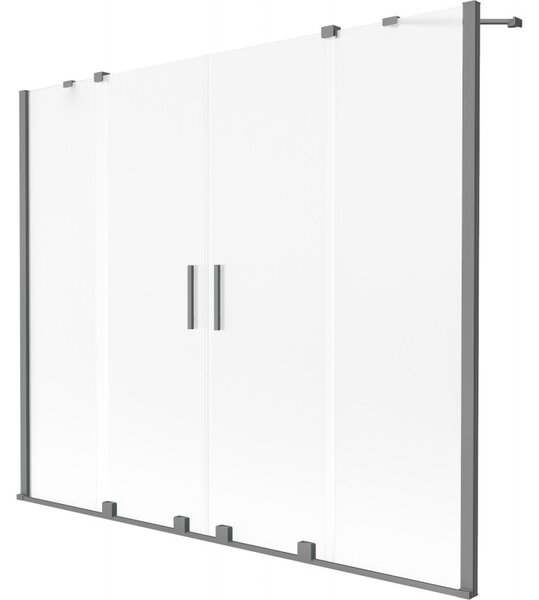 Mexen, Mexen Velar Duo paravan culisant de baie cu 2 aripi 170 x 150 cm, chiciură, gun metal - 896-170-000-32-95