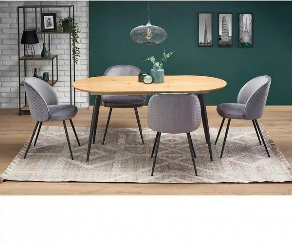 Masa extensibila COLORADO, stejar auriu/negru, 120/160x80x74 cm