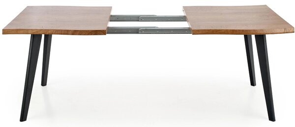 Masa extensibila bucatarie DICKSON, stejar natural/negru, 150/210x90x7