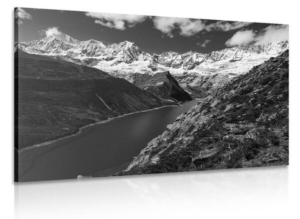 Tablou parcul național Patagonia în Argentina alb-negru
