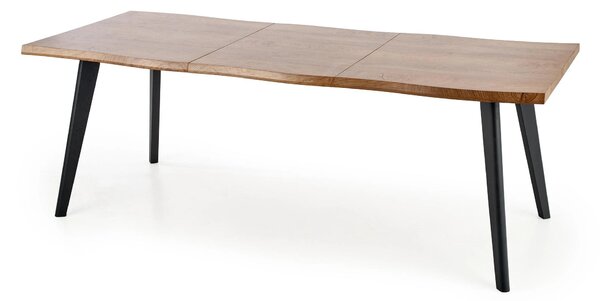 Masa extensibila bucatarie DICKSON, stejar natural/negru, 150/210x90x7