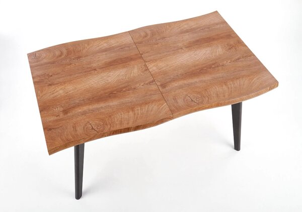 Masa extensibila bucatarie DICKSON, stejar natural/negru, 150/210x90x7