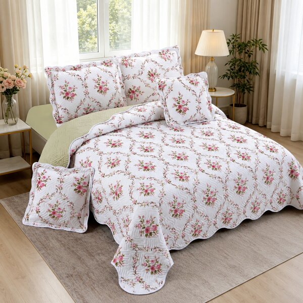 Cuvertura bumbac, 5 piese, pat 2 persoane, 230x250 cm, CB545