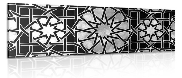 Tablou mozaic oriental alb-negru