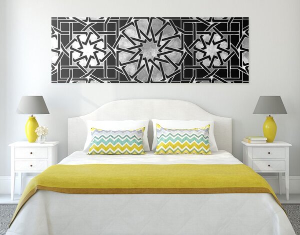 Tablou mozaic oriental alb-negru
