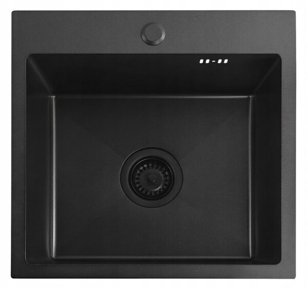 Rea Leo, chiuvetă din oțel cu 1 compartiment 400x450x185 mm, negru, ZLE-06002