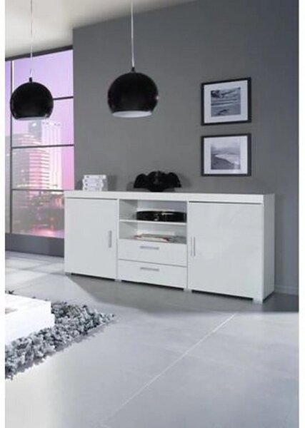 Comoda SAMBA REG-5, alb, PAL, 164x45x80 cm