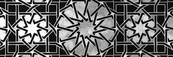 Tablou mozaic oriental alb-negru