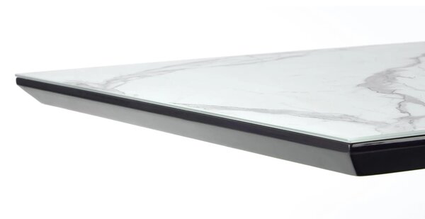 Masa living marmura DIESEL, alb/negru, 160/200x90x76 cm
