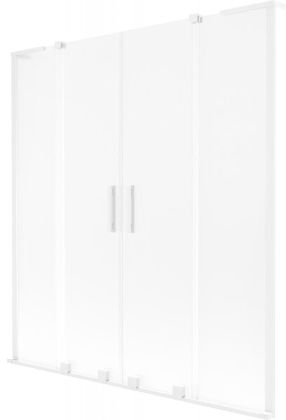 Mexen Velar L Duo, paravan de baie glisant cu 2 aripi 140 x 150 cm, sticlă mată 8 mm, alb mat, 896-140-003-32-20
