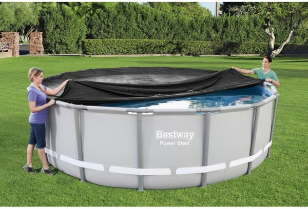 Husa pentru piscine cu diametru 460 si 488 cm, orificii scurgere apa, PVC