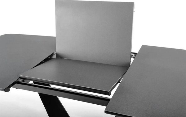 Masa extensibila Fangor, gri inchis/negru, 160-220/90/76 cm