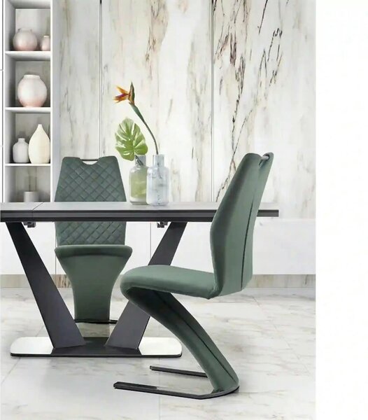 Masa extensibila Fangor, gri inchis/negru, 160-220/90/76 cm