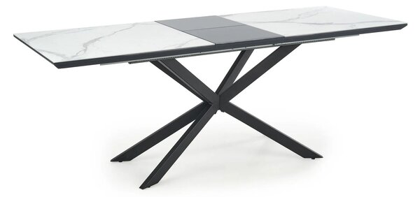 Masa living marmura DIESEL, alb/negru, 160/200x90x76 cm