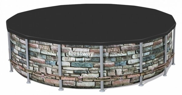 Husa pentru piscine cu diametru 460 si 488 cm, orificii scurgere apa, PVC