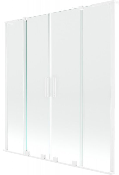 Mexen Velar L Duo, paravan de baie glisant cu 2 aripi 140 x 150 cm, sticlă transparentă de 8 mm, alb mat, 896-140-003-02-20