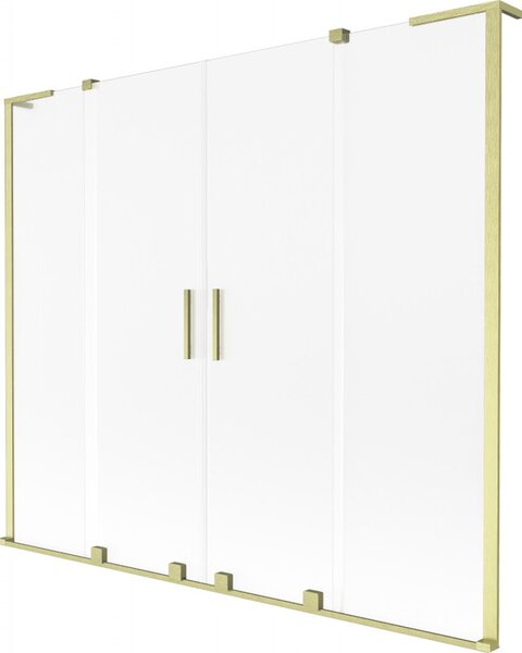 Mexen Velar L Duo, paravan de baie glisant cu 2 aripi 170 x 150 cm, sticlă mată 8 mm, auriu mat, 896-170-003-32-55