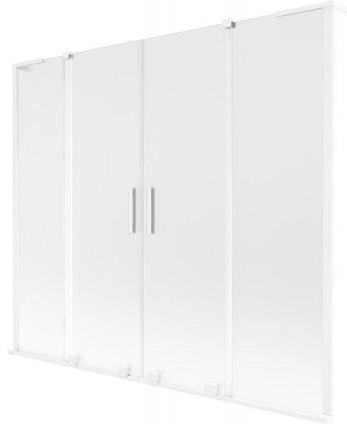 Mexen Velar L Duo, paravan de baie glisant cu 2 aripi 170 x 150 cm, sticlă mată 8 mm, alb mat, 896-170-003-32-20