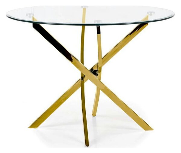 Masa rotunda de sticla RAYMOND, auriu, 100x73 cm