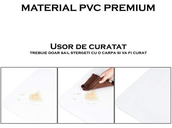 Covoras protectie pardoseala, pentru scaun de birou, 70x100 cm, 0.5 mm, PVC transparent, aspect mat