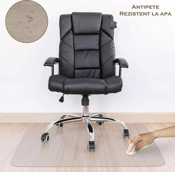 Covoras protectie pardoseala, sub scaunul de birou, 120x90 cm, PVC transparent cu grosime de 0.5 mm