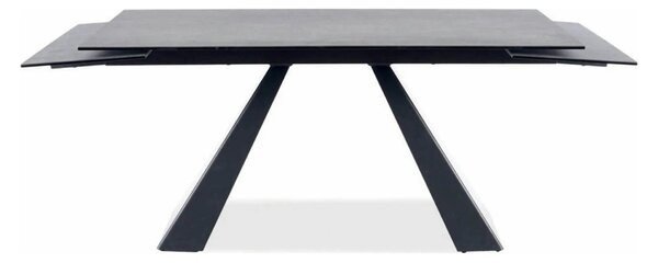 Masa extensibila SALVADORE, gri/negru, sticla securizata/ceramica/meta