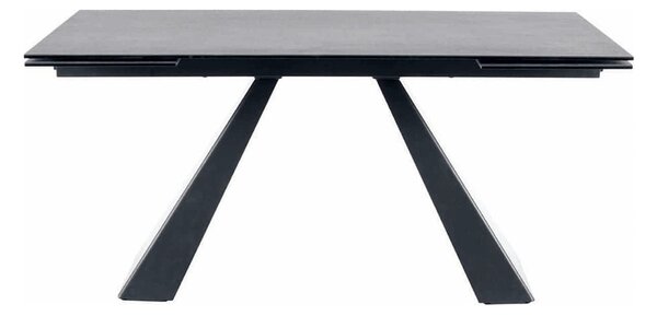 Masa extensibila SALVADORE, gri/negru, sticla securizata/ceramica/meta