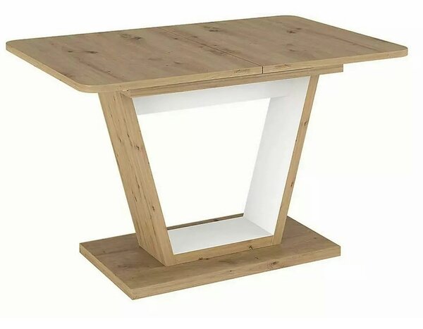 Masa extensibila NIGEL, stejar artisan/alb, PAL laminat, 120/160x80x76
