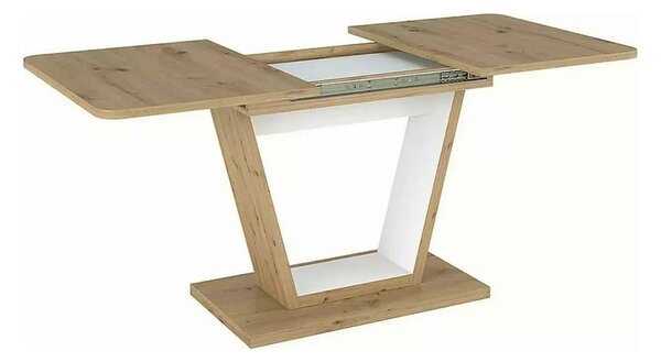 Masa extensibila NIGEL, stejar artisan/alb, PAL laminat, 120/160x80x76