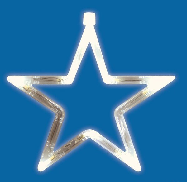 Stea LED pentru fereastra, decor Craciun, alimentare baterii, 19 cm