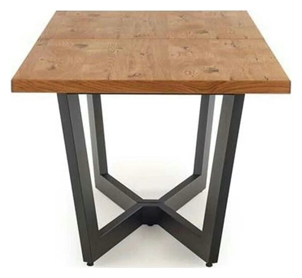 Masa extensibila MASSIVE, stejar/negru, furnir/metal, 160-250x90x77 cm