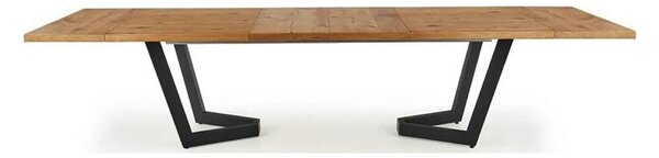 Masa extensibila MASSIVE, stejar/negru, furnir/metal, 160-250x90x77 cm