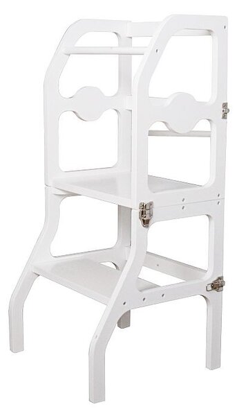 Scaun pliabil pentru copii, inaltator din lemn, 2 in 1 scaun si masa, learning tower