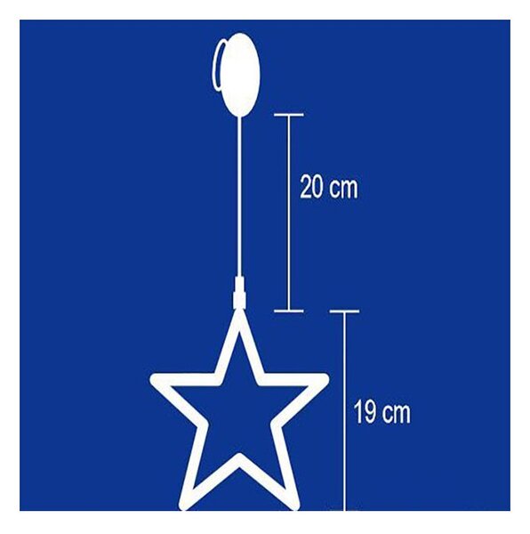 Stea LED pentru fereastra, decor Craciun, alimentare baterii, 19 cm