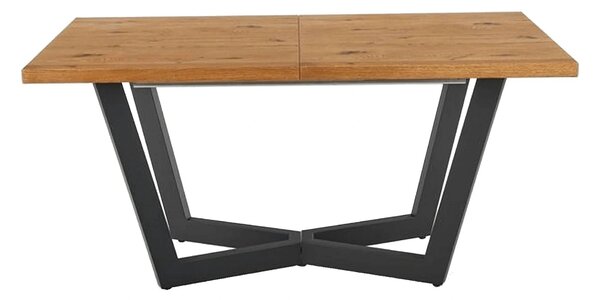 Masa extensibila MASSIVE, stejar/negru, furnir/metal, 160-250x90x77 cm